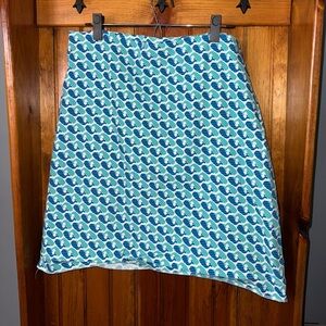 Talbots blue green whale knee length skirt‎ size 16